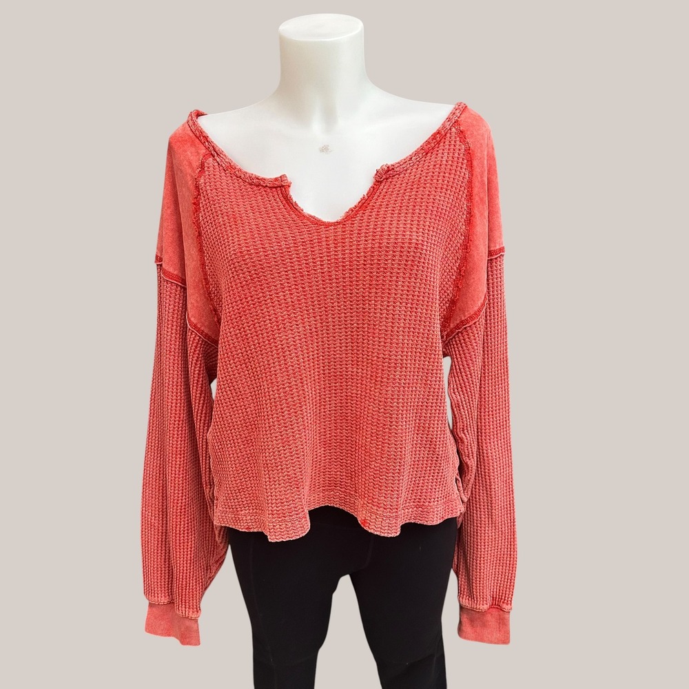 Urban OutfittersBDG Catskills Waffle Knit Thermal Long Sleeve Tee Sz S Oversized